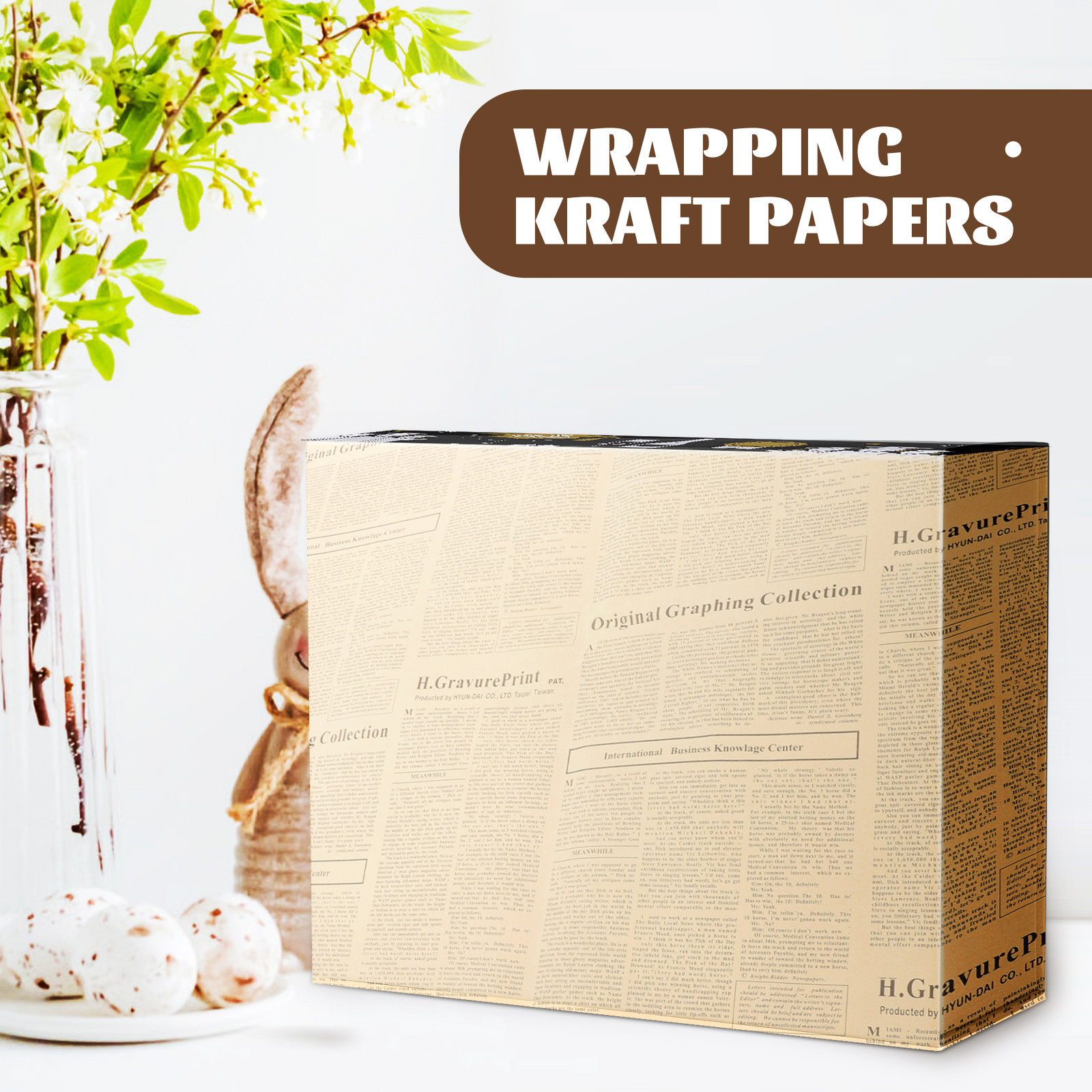 20Pcs Newspaper Pattern Kraft  - Flower Wrap Kraft review and price