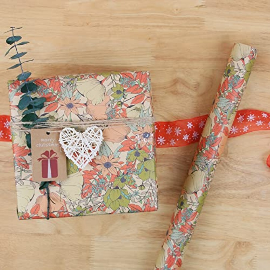 Kraft Floral Wrappg Paper Roll - Flower Wrap Kraft review and price
