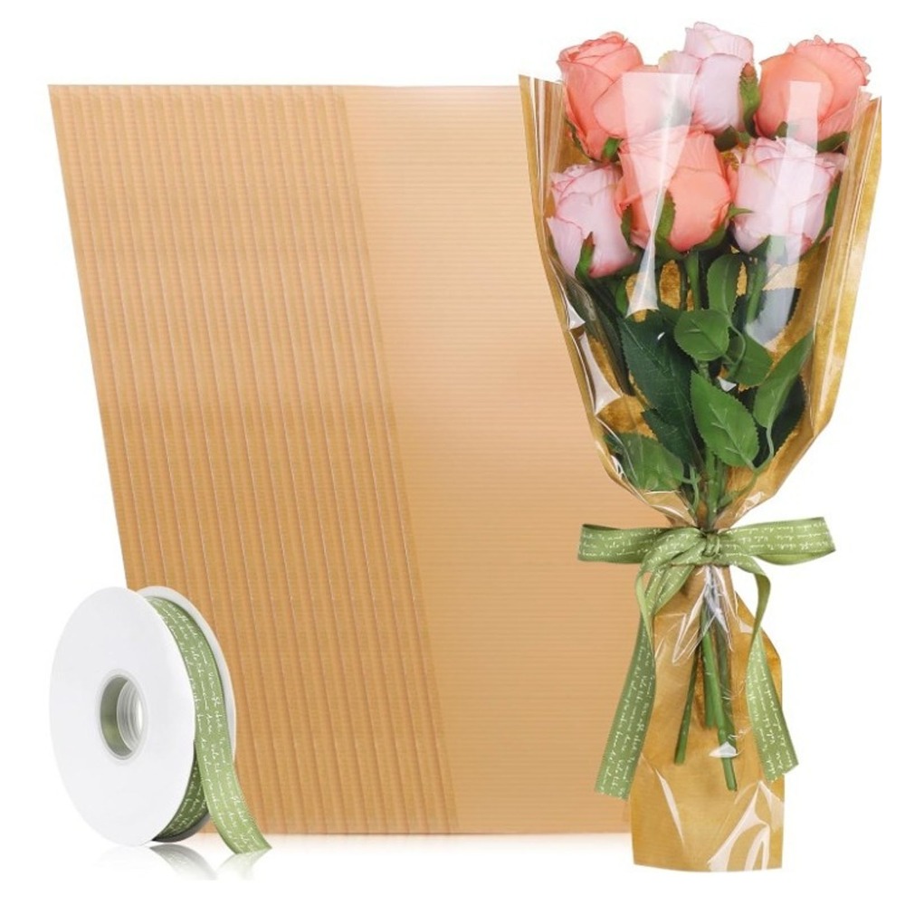 50Pcs Light coffee Flower Wrap - Flower Wrap Kraft review and price